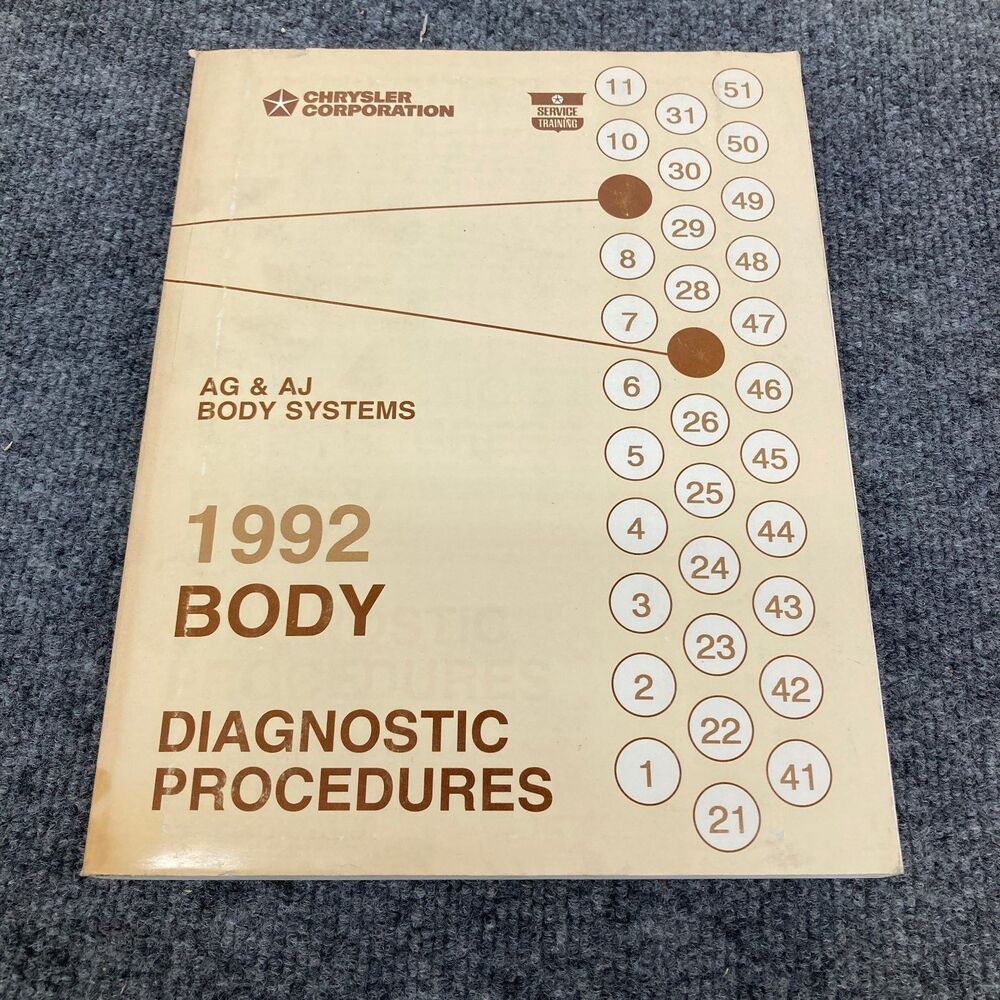 Chrysler AG & AJ Body Systems Diagnostic Procedures 1992